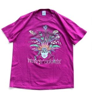 Vintage Dark Pink French Quarter Graphic T-Shirt